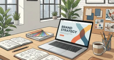 Illustration einer Ci Präsentation im Büro