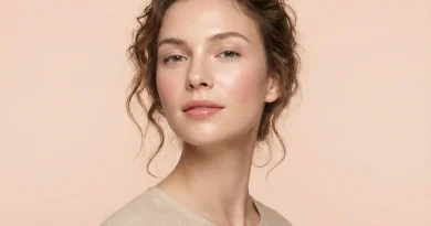 Model mit trendigem Nude Make-up