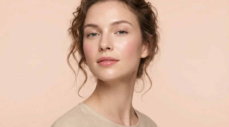 Model mit trendigem Nude Make-up