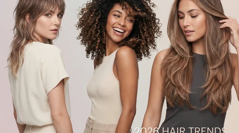 Drei Models mit den Haartrends des Jahres 2026