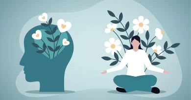 Illustration einer mental aufblühenden Frau